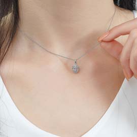 0,37 ct Pırlanta Baget Kolye