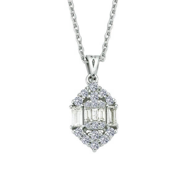 0,37 ct Pırlanta Baget Kolye