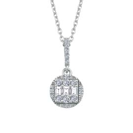 0,24 ct Pırlanta Baget Kolye