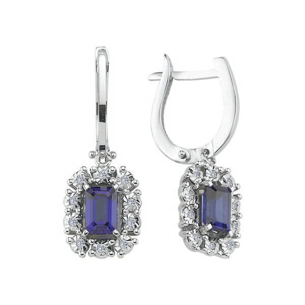 0,14 ct Pırlanta Renkli Taşlı Küpe