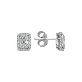 0,26 ct Pırlanta Baget Küpe