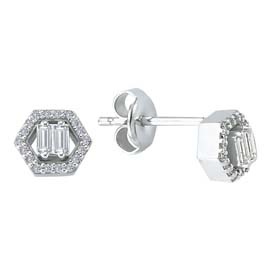 0,24 ct Pırlanta Baget Küpe