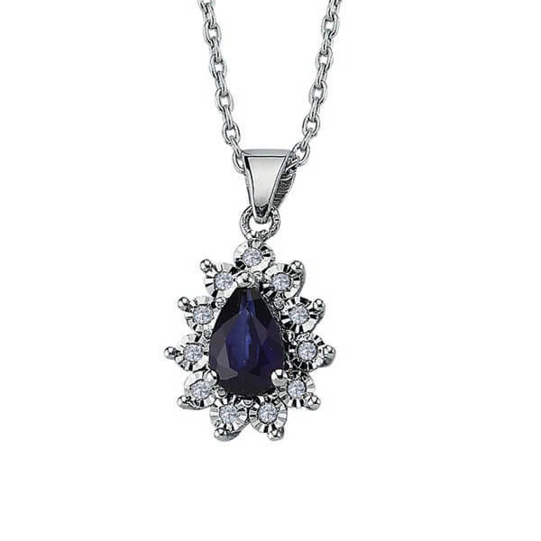 0,06 ct Pırlanta Renkli Taşlı Kolye