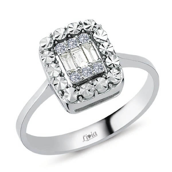0,17 ct Pırlanta Baget Yüzük
