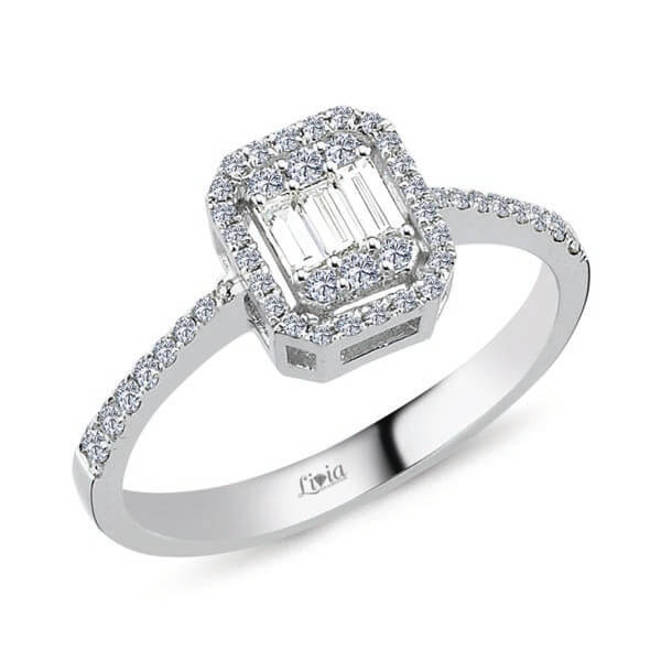 0,23 ct Pırlanta Baget Yüzük