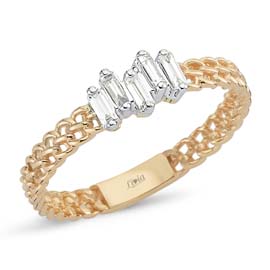 0,16 ct Pırlanta Baget Yüzük