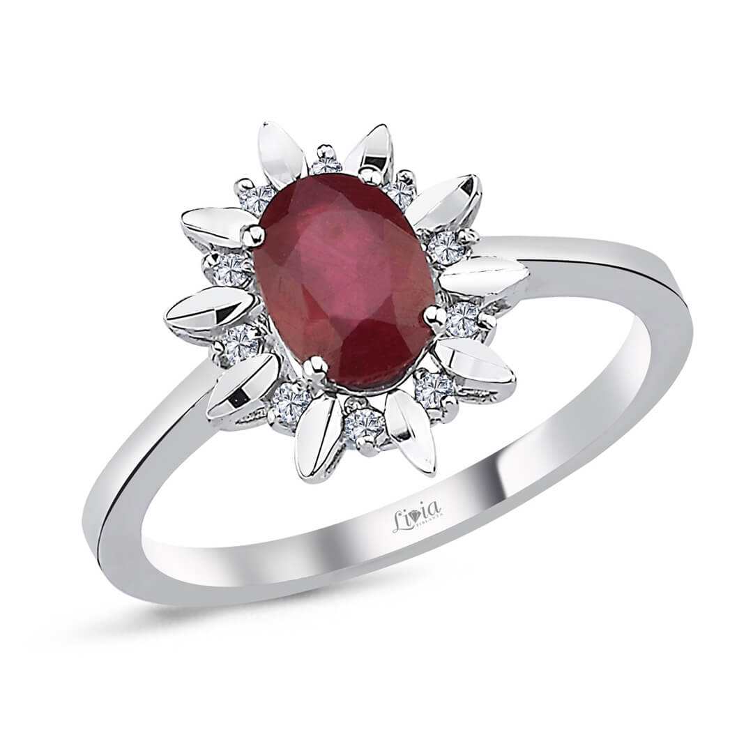 0,05 ct Pırlanta Renkli Taşlı Yüzük
