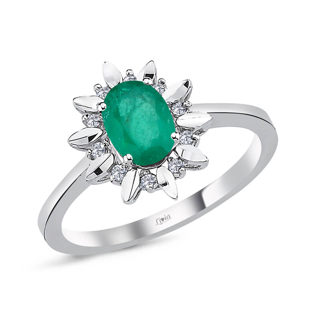 0,05 ct Pırlanta Renkli Taşlı Yüzük