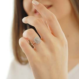 0,17 ct Pırlanta Baget Yüzük