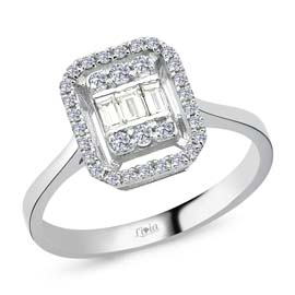 0,23 ct Pırlanta Baget Yüzük