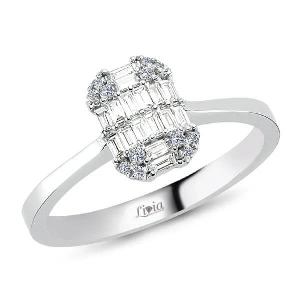 0,24 ct Pırlanta Baget Yüzük