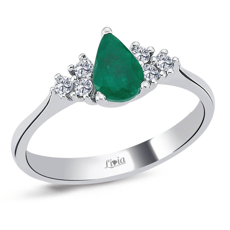 0,13 ct Pırlanta Renkli Taşlı Yüzük