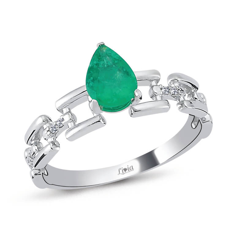 0,04 ct Pırlanta Renkli Taşlı Yüzük