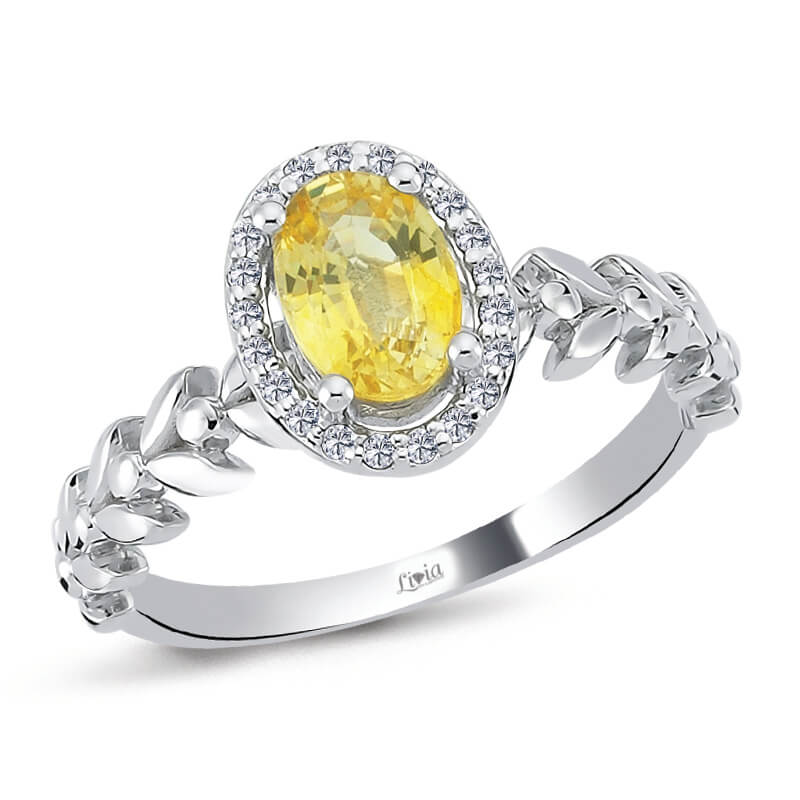 0,09 ct Pırlanta Renkli Taşlı Yüzük