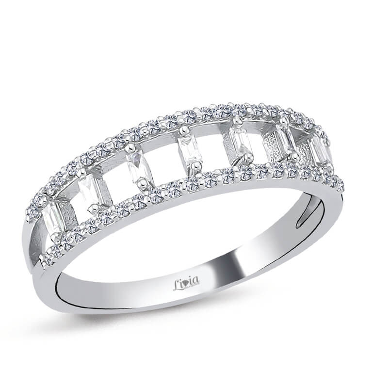 0,22 ct Pırlanta Baget Yüzük
