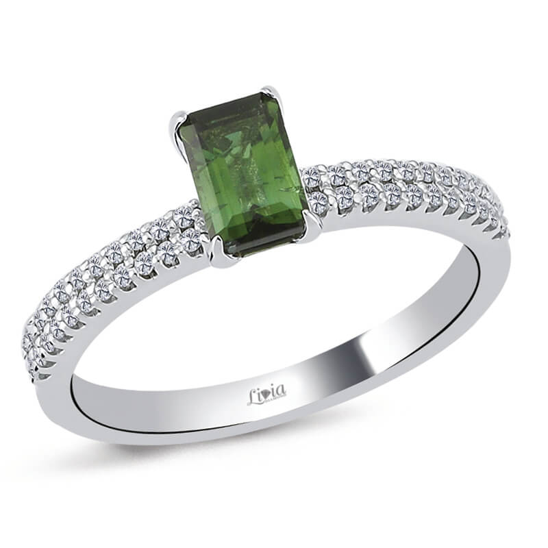 0,15 ct Pırlanta Renkli Taşlı Yüzük