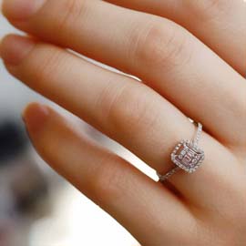 0,32 ct Pırlanta Baget Yüzük