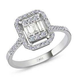 0,25 ct Pırlanta Baget Yüzük