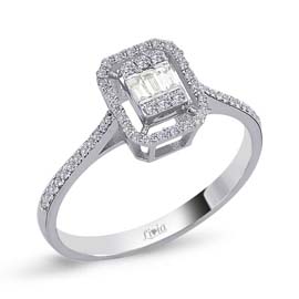 0,24 ct Pırlanta Baget Yüzük