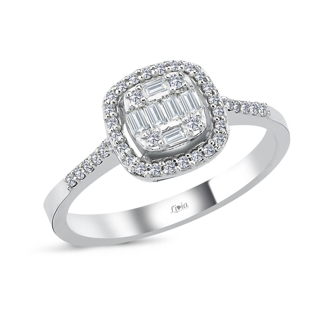 0,23 ct Pırlanta Baget Yüzük