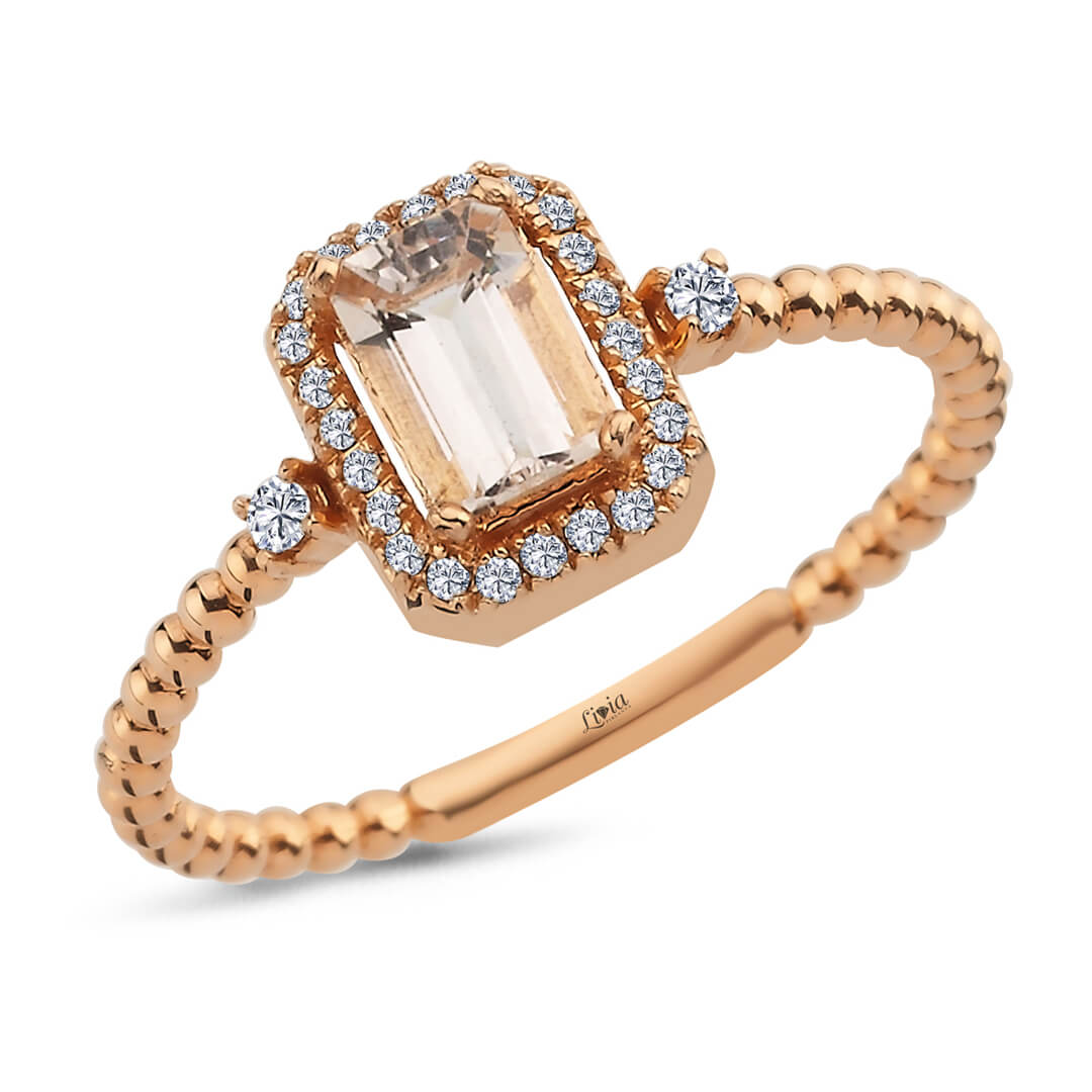 0,11 ct Pırlanta Renkli Taşlı Yüzük