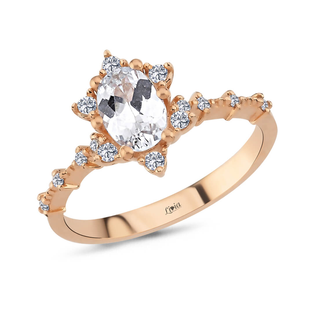 0,11 ct Pırlanta Renkli Taşlı Yüzük