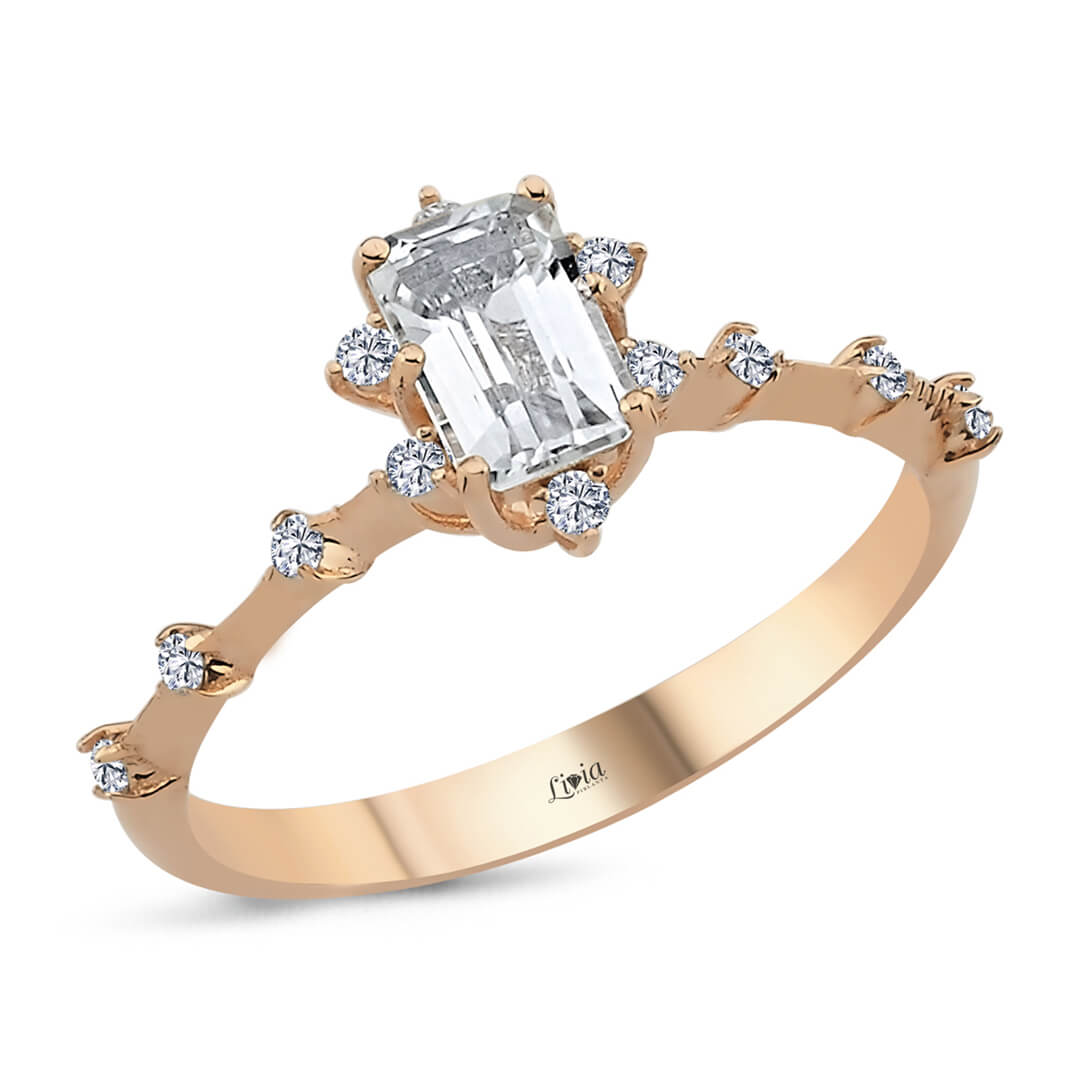 0,11 ct Pırlanta Renkli Taşlı Yüzük