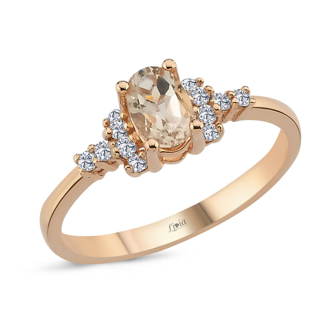 0,13 ct Pırlanta Renkli Taşlı Yüzük