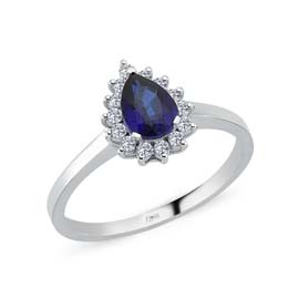 0,18 ct Pırlanta Safirli Yüzük