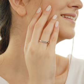 0,12 ct Pırlanta Yarım Tur Yüzük